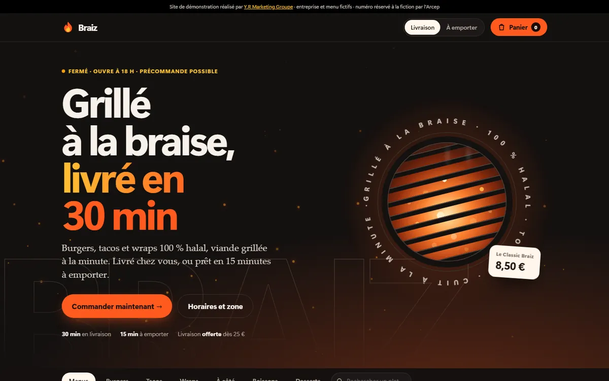 Accueil du site Braiz sur ordinateur