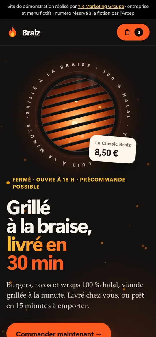 Le site Braiz sur téléphone
