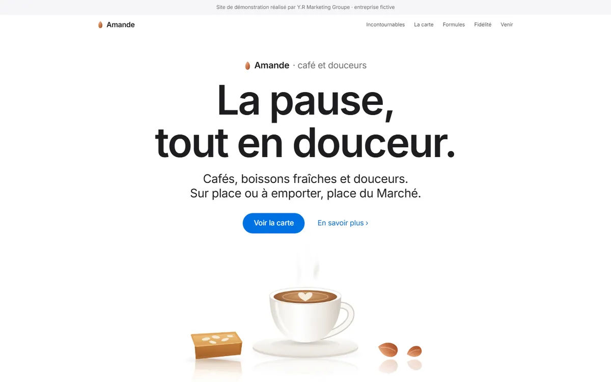 Accueil du site Amande sur ordinateur