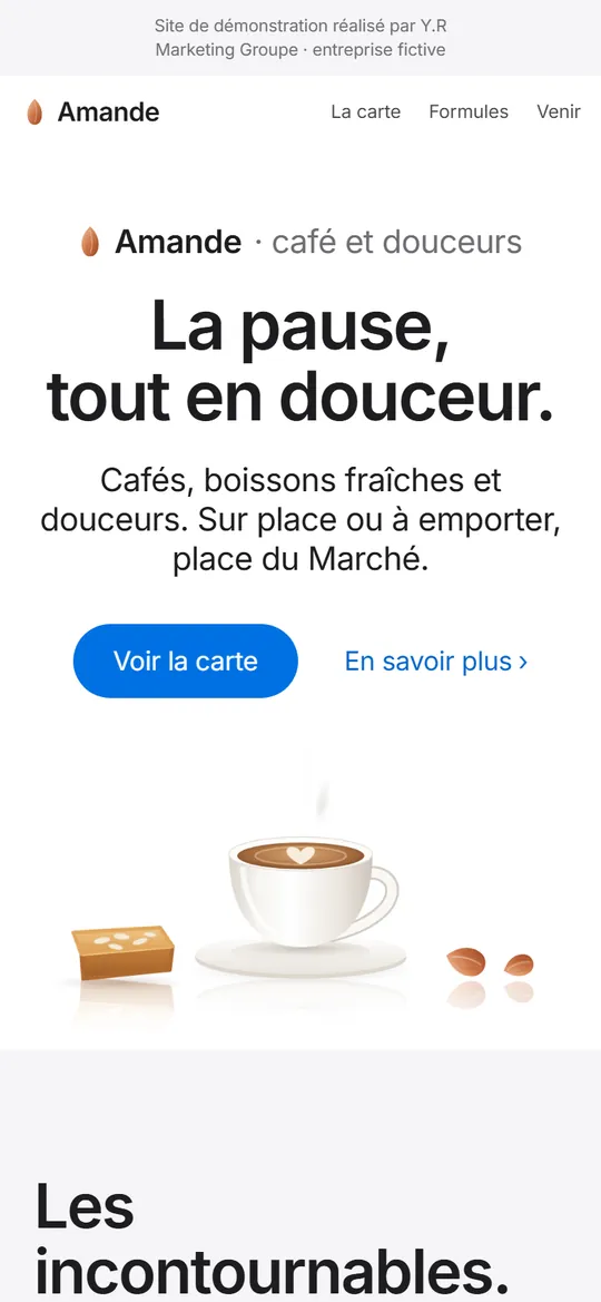 Le site Amande sur téléphone
