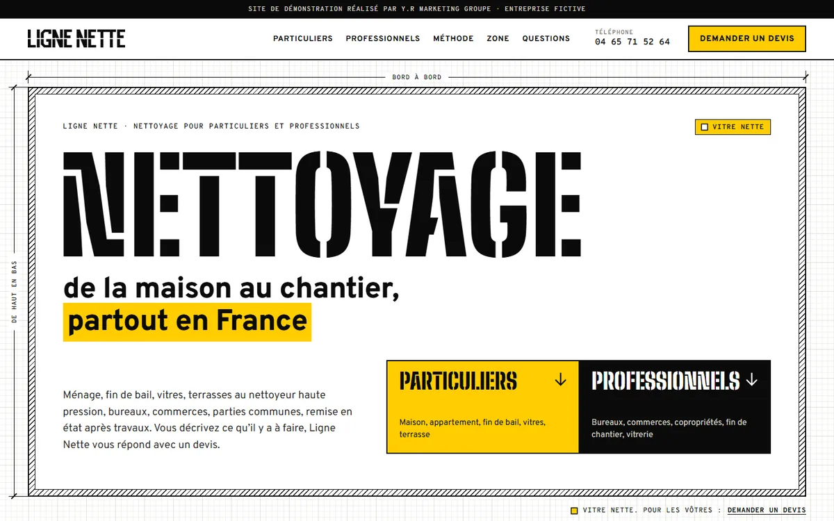 Accueil du site Ligne Nette sur ordinateur