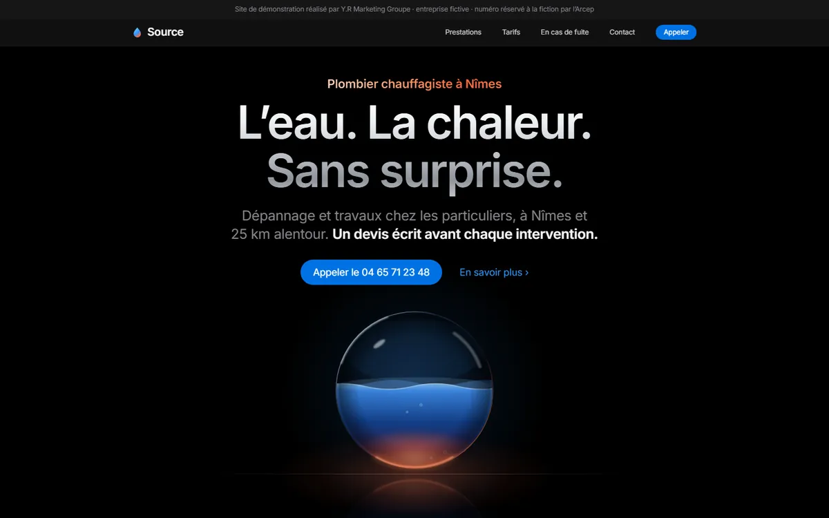 Accueil du site Source sur ordinateur