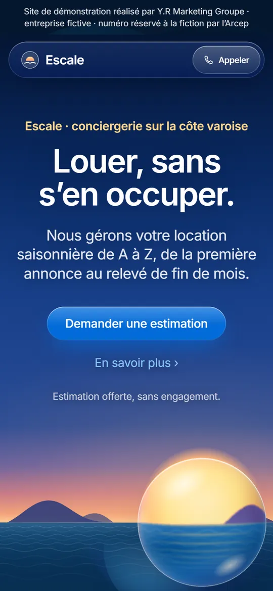 Le site Escale sur téléphone